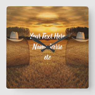 Horloge Carrée Cowboy