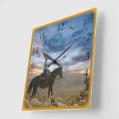 Horloge Carrée Cowboy (Angle)