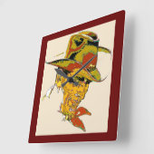 Horloge Carrée Cowboy Abstrait (Angle)