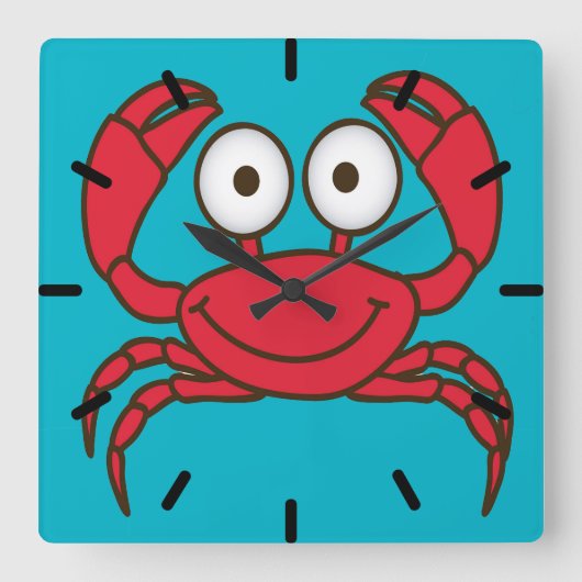 Horloge Carrée Crabe d'amour (Recto)