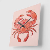Horloge Carrée Crabe de style (Angle)