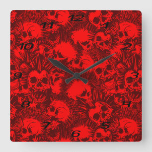 Horloge Carrée crâne