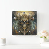 Horloge Carrée Crâne artistique très Cool (Maison)