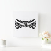 Horloge Carrée Cravate noir et blanc (Maison)