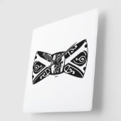 Horloge Carrée Cravate noir et blanc (Angle)