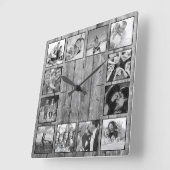 Horloge Carrée Create Your Custom Photo Collage Rustic Farmhouse (Angle)