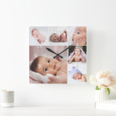 Horloge Carrée Create Your Own 6 Photo Collage Frame (Maison)