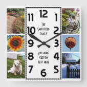 Horloge Carrée Create Your Own Deco 6 Photo Collage (Recto)