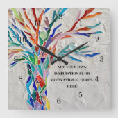 Horloge Carrée Create Your Own Inspirational/Quota motivationnel (Recto)