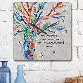 Horloge Carrée Create Your Own Inspirational/Quota motivationnel
