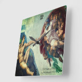 Horloge Carrée Création d'Adam par Michel-Ange (Angle)