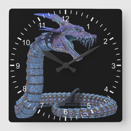 Horloge Carrée Creator Snake Blue (Recto)