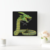 Horloge Carrée Creator Snake Green (Maison)