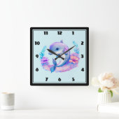 Horloge Carrée Créature Mer Dauphin Cute (Maison)