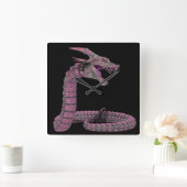 Horloge Carrée Creature Snake Pink (Maison)