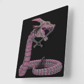 Horloge Carrée Creature Snake Pink (Angle)