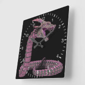 Horloge Carrée Creature Snake Pink (Angle)