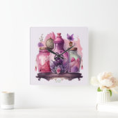 Horloge Carrée Créez vos propres bouteilles de potion (Maison)