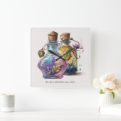 Horloge Carrée Créez vos propres bouteilles de potion (Maison)