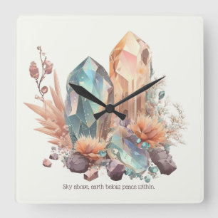 Horloge Carrée Créez Vos Propres Cristaux Iridescents