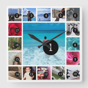Horloge Carrée Créez vos propres images du style 17 d'Instagram