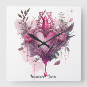 Horloge Carrée Créez votre propre bougie d'amour rose