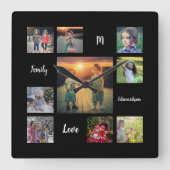 Horloge Carrée Créez votre propre collection de photos de famille (Recto)