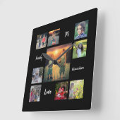 Horloge Carrée Créez votre propre collection de photos de famille (Angle)