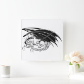 Horloge Carrée Créez votre propre Dragon Noir (Maison)