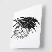 Horloge Carrée Créez votre propre Dragon Noir (Angle)