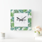 Horloge Carrée Créez Votre Propre Palm Beach Tropical Nom De Mais (Maison)