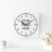 Horloge Carrée Créez votre propre photo (Maison)