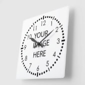 Horloge Carrée Créez votre propre photo (Angle)