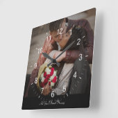 Horloge Carrée Créez votre propre photo (Angle)