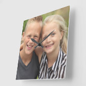 Horloge Carrée Créez votre propre photo (Angle)