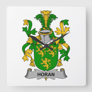Horloge Carrée Crête de famille de Horan