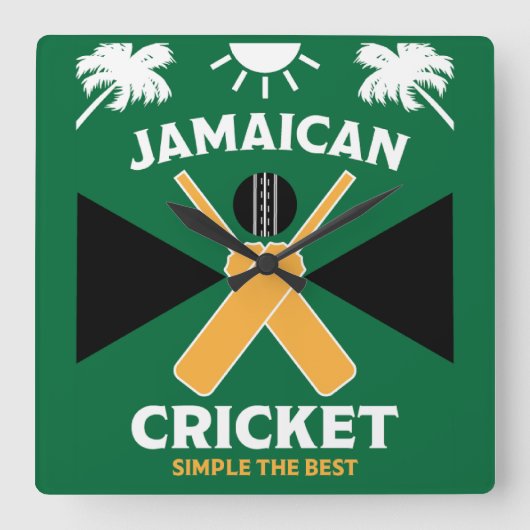 Horloge Carrée Cricket jamaïcain (Recto)