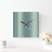Horloge Carrée Cristaux Mint Infinity Gold. Élégant minimali (Maison)