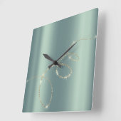 Horloge Carrée Cristaux Mint Infinity Gold. Élégant minimali (Angle)