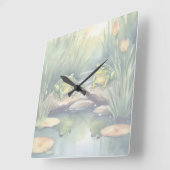 Horloge Carrée Croaking time (Angle)