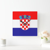 Horloge Carrée Croatia Flag (Maison)
