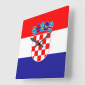 Horloge Carrée Croatia Flag (Angle)