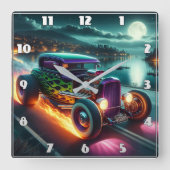 Horloge Carrée Croisière nocturne dans une canne chaude classique (Recto)