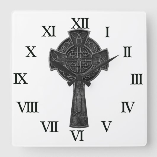 Horloge Carrée Croix celtique (Recto)
