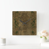 Horloge Carrée Croix celtique et noeuds croisés (Maison)