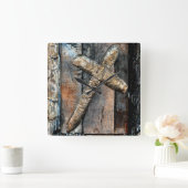 Horloge Carrée Croix de force (Maison)