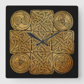 Horloge Carrée Croix de nouage celtique (Recto)