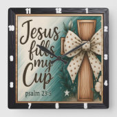 Horloge Carrée Croix des Écritures fidèles (Recto)