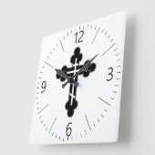 Horloge Carrée Croix orthodoxe (Angle)