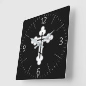 Horloge Carrée Croix orthodoxe (Angle)